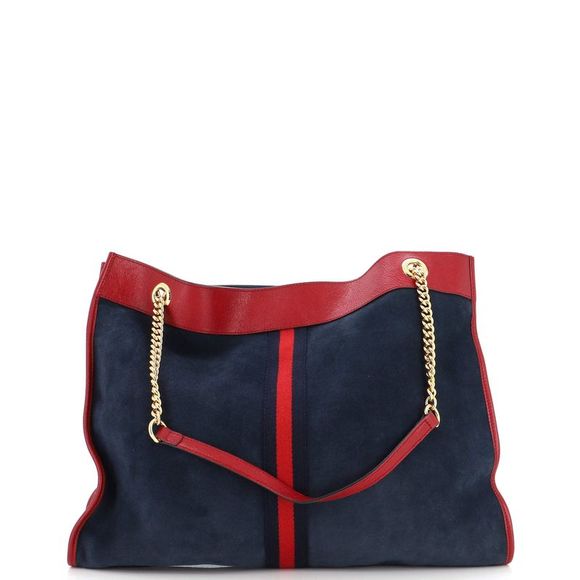 Gucci Rajah Chain Tote Suede Large Blue - Picture 4 of 7